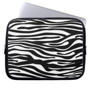 Funda Para Portátil Modelo del estampado de zebra - blanco y negro