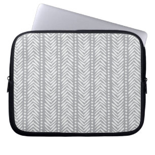 Funda Para Portátil Modelo dibujado mano gris de Chevron