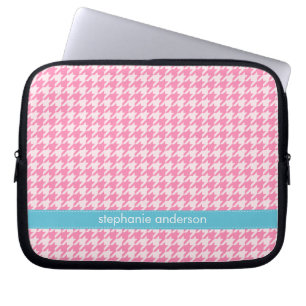 Funda Para Portátil Modelo elegante de Houndstooth de las rosas