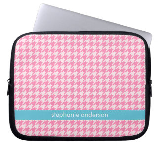 Funda Para Portátil Modelo elegante de Houndstooth de las rosas