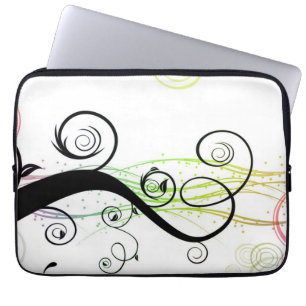 Funda Para Portátil Modelo espiral con las hojas y los círculos