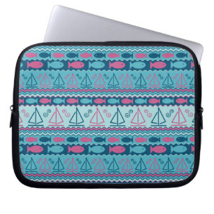 Funda Para Portátil Modelo estupendo de los pescados y del velero de