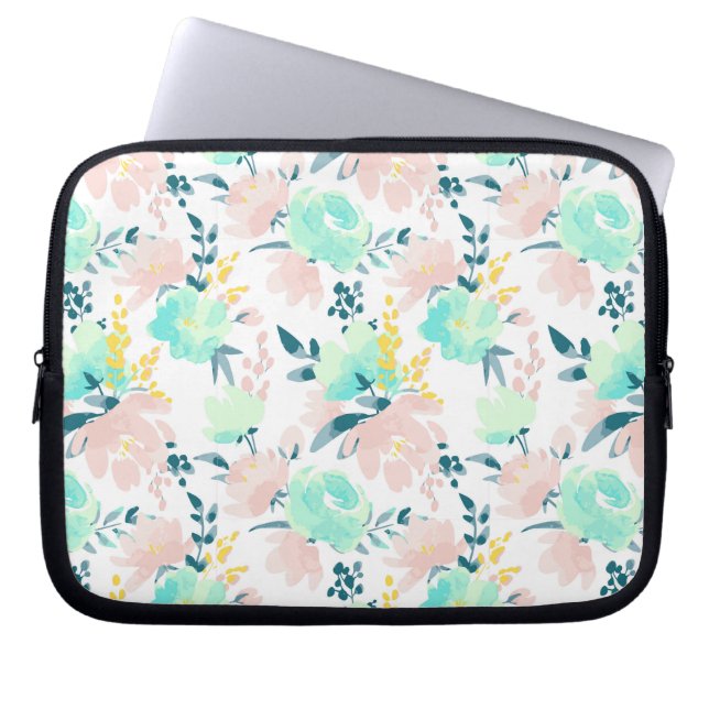 Funda Para Portátil Modelo floral de la acuarela (Frente)