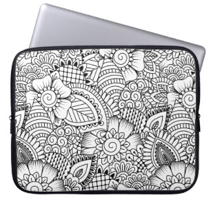 Funda Para Portátil Modelo floral del Doodle
