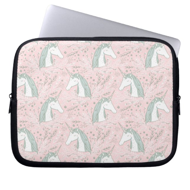 Funda Para Portátil Modelo floral dulce del unicornio (Frente)
