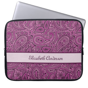 Funda Para Portátil Modelo floral púrpura elegante de Paisley con