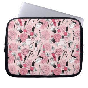 Funda Para Portátil Modelo floral rosado de los productos de belleza