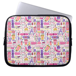 Funda Para Portátil Modelo lindo de la manicura del Doodle