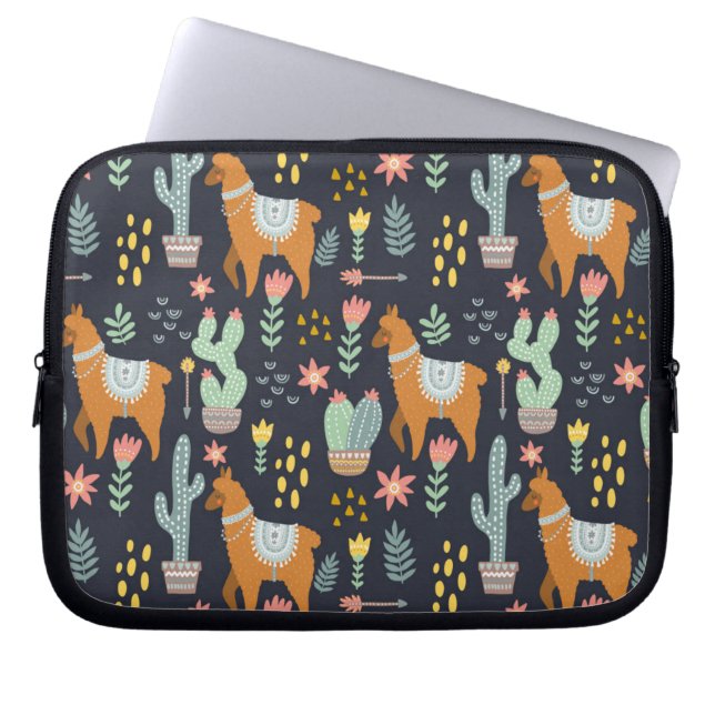 Funda Para Portátil Modelo lindo de las alpacas (Frente)