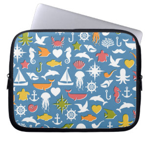 Funda Para Portátil Modelo marino de los símbolos