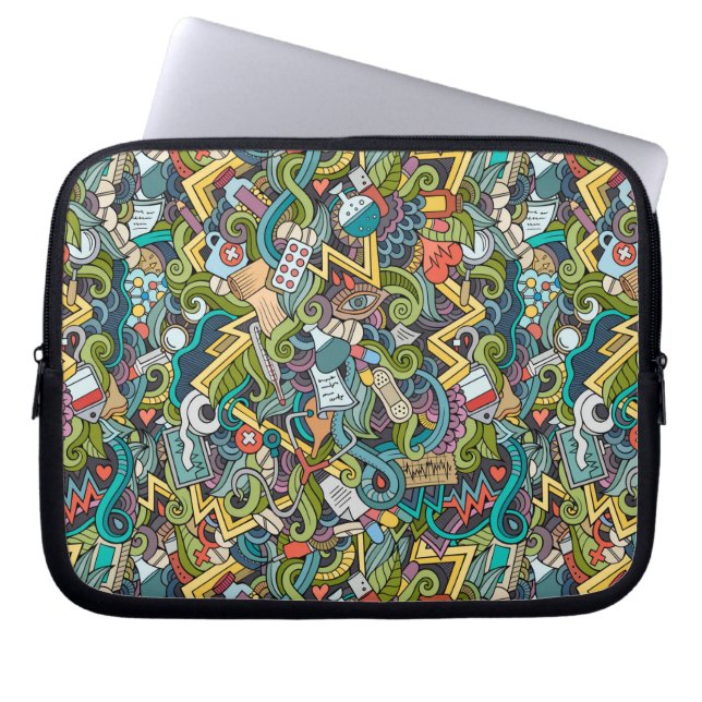 Funda Para Portátil Modelo médico del icono del arte abstracto (Frente)