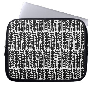 Funda Para Portátil Modelo negro del árbol del movimiento de la tinta