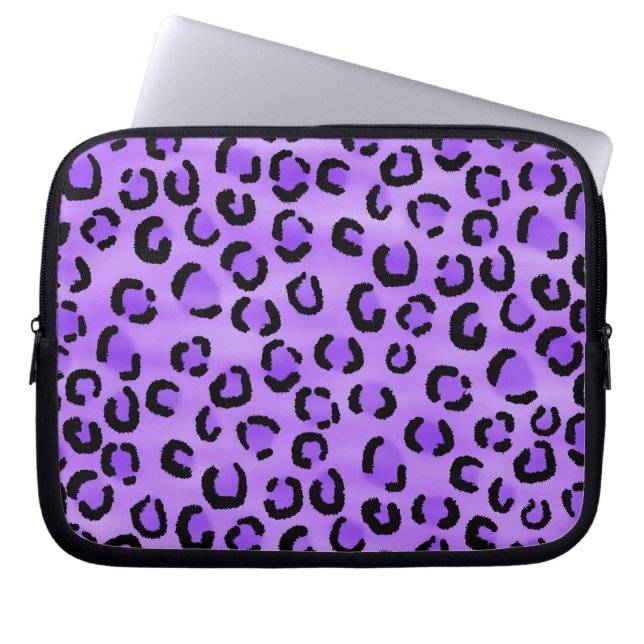 Funda Para Portátil Modelo púrpura del estampado leopardo (Frente)