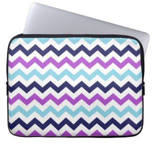Funda Para Portátil Modelo púrpura y azul de los galones del zigzag