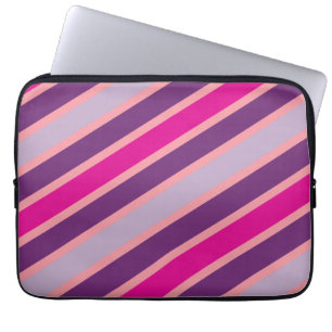 Funda Para Portátil Modelo púrpura y rosado de Moderen de las rayas