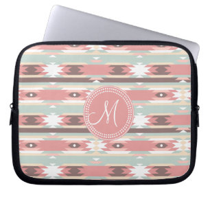 Funda Para Portátil Modelo rosado azteca tribal del monograma