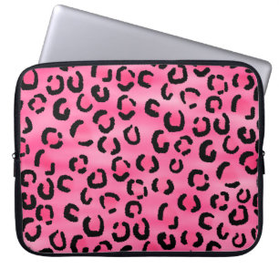 Funda Para Portátil Modelo rosado brillante del estampado leopardo