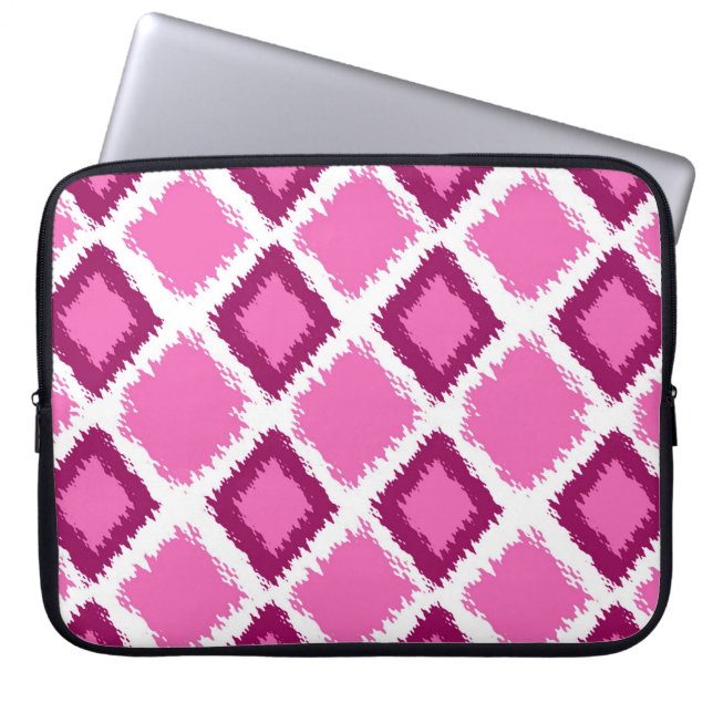 Funda Para Portátil Modelo rosado de Ikat del diamante (Frente)