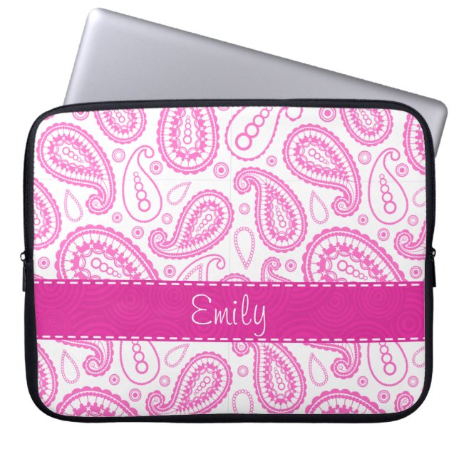 Funda Para Portátil Modelo rosado de Paisley (Frente)