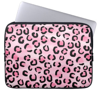 Funda Para Portátil Modelo rosado del estampado leopardo