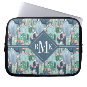 Funda Para Portátil Modelo suave del cactus del monograma el Patel