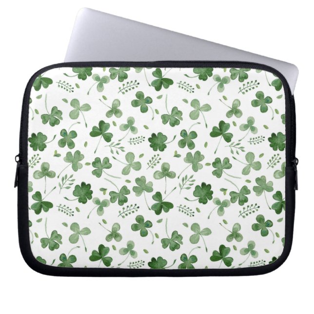 Funda Para Portátil Modelo suave del trébol de la acuarela (Frente)