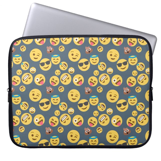 Funda Para Portátil Modelo tonto del gris de la emoji (Frente)