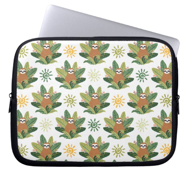 Funda Para Portátil Modelo tropical de la pereza (Frente)