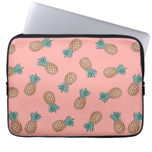 Funda Para Portátil modelo tropical de la piña del oro del verano