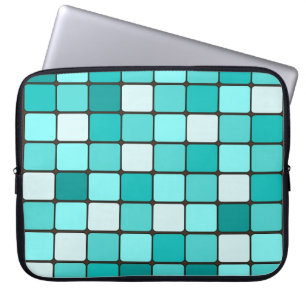Funda Para Portátil Modelo verde azulado de la teja de mosaico de la