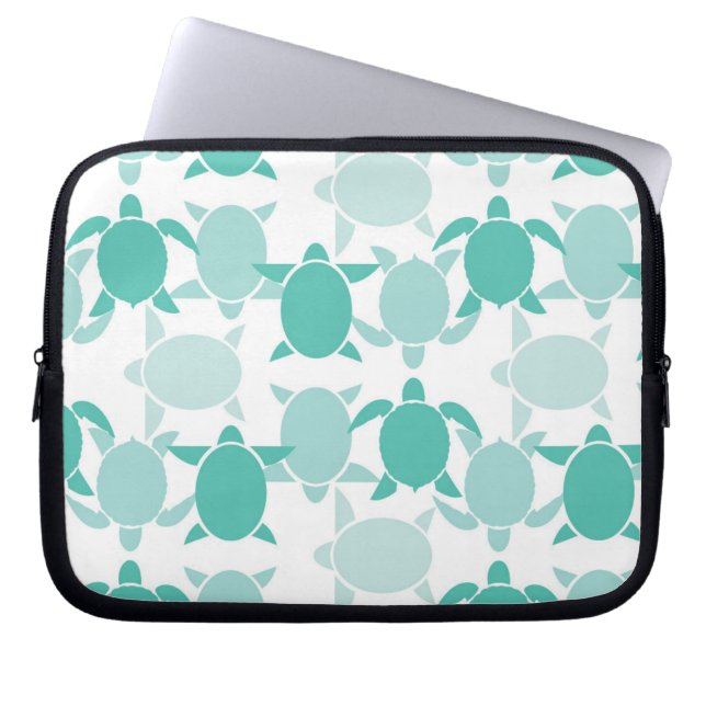 Funda Para Portátil Modelo verde azulado de la tortuga (Frente)