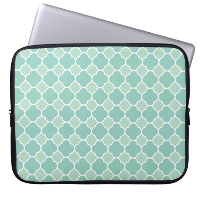 Funda Para Portátil Modelo verde bonito de Quatrefoil (Frente)