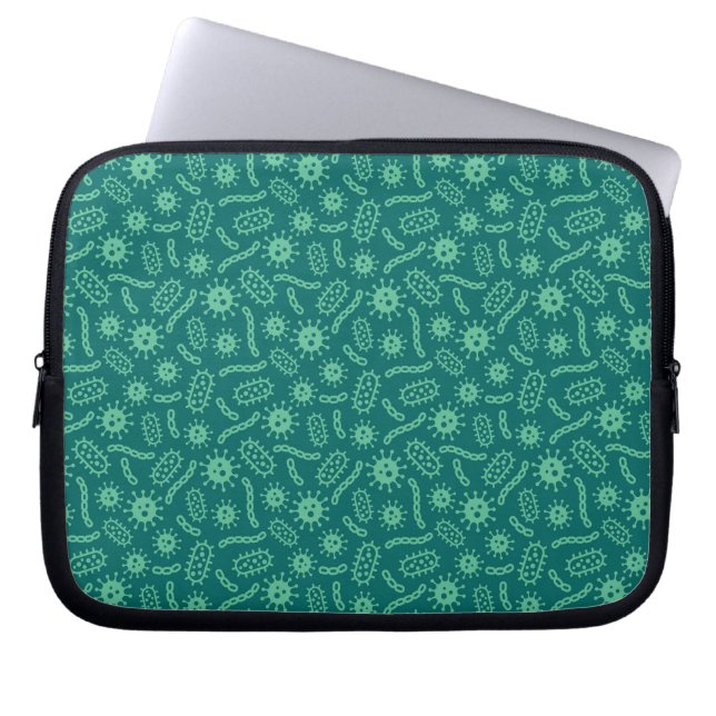 Funda Para Portátil Modelo verde de los microbios (Frente)