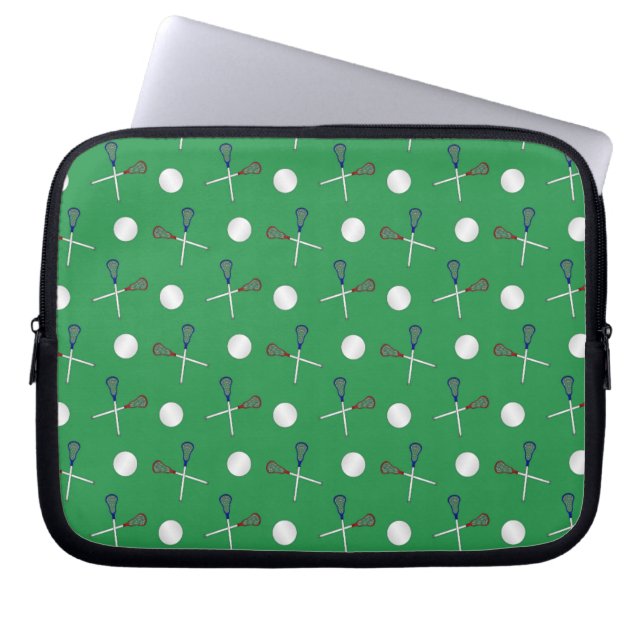 Funda Para Portátil Modelo verde del lacrosse (Frente)