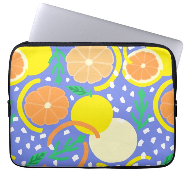 Funda Para Portátil Modern Citrus Fruit Geometric Amalfi Coast (Frente)