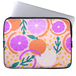 Funda Para Portátil Modern Citrus Fruit Geometric Pink Lemonade