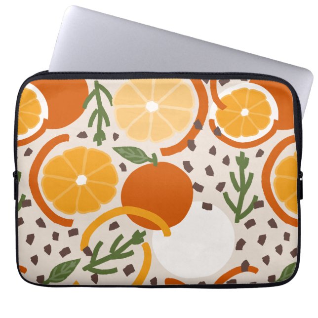 Funda Para Portátil Modern Citrus Fruit Geometric Warm Retro (Frente)
