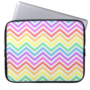 Funda Para Portátil Modern, cool, trendy colorful rainbow chevron