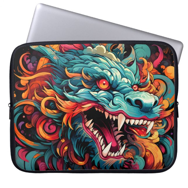 Funda Para Portátil Modern Oriental Dragon Majesty (Frente)