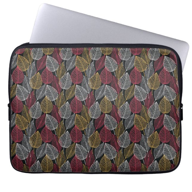 Funda Para Portátil Modern Skeleton Leaves Autumn Pattern (Frente)