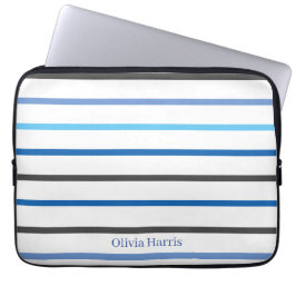 Funda Para Portátil Modern Stylish Blue Stripes Custom