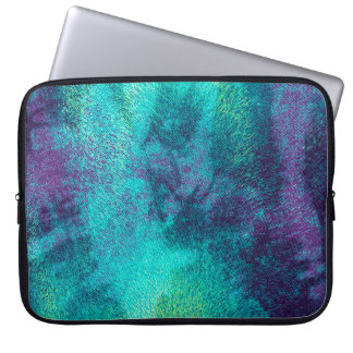 Funda para portátil moderna abstracta en azul verd
