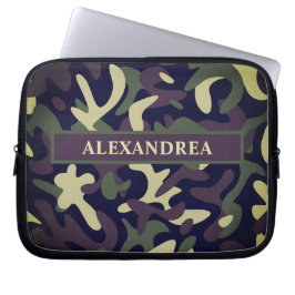 Funda Para Portátil Moderna camuflaje militar camuflaje verde personal