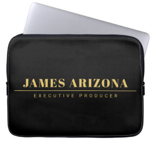 Funda Para Portátil Moderna moda profesional Minimalista de oro negro