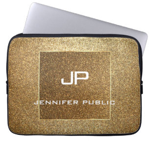 Funda Para Portátil Moderna y elegante plantilla de Purpurina de oro m