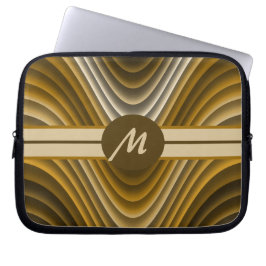Funda Para Portátil Moderna y elegante portátil Golden Brown Waves Mon