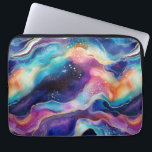 Funda Para Portátil Moderno estético de color arco iris agate purpurin<br><div class="desc">El arcoiris moderno estético y colorido agita el fondo de la textura purpurina.</div>