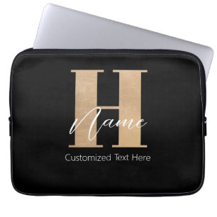 Funda Para Portátil Moderno Monogramado inicial H & Name Personalizado