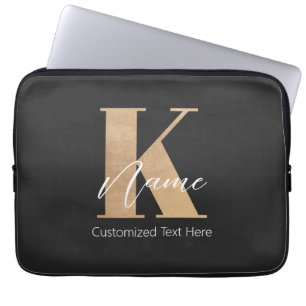 Funda Para Portátil Moderno Monogramado inicial K & Name personalizado