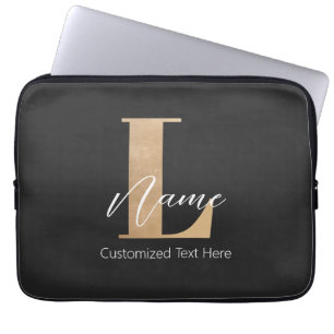 Funda Para Portátil Moderno Monogramado inicial L & Name Personalizado